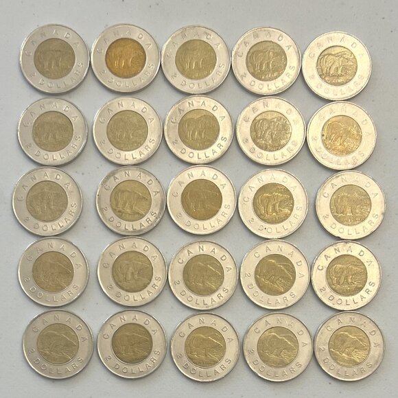 Very Rare 2010 Roll of 14 Serration Canada $2 Toonies! - Picture 6 of 16